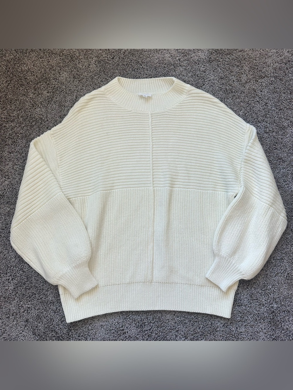 Le Lis Cream Chunky Knit Crewneck Sweater
